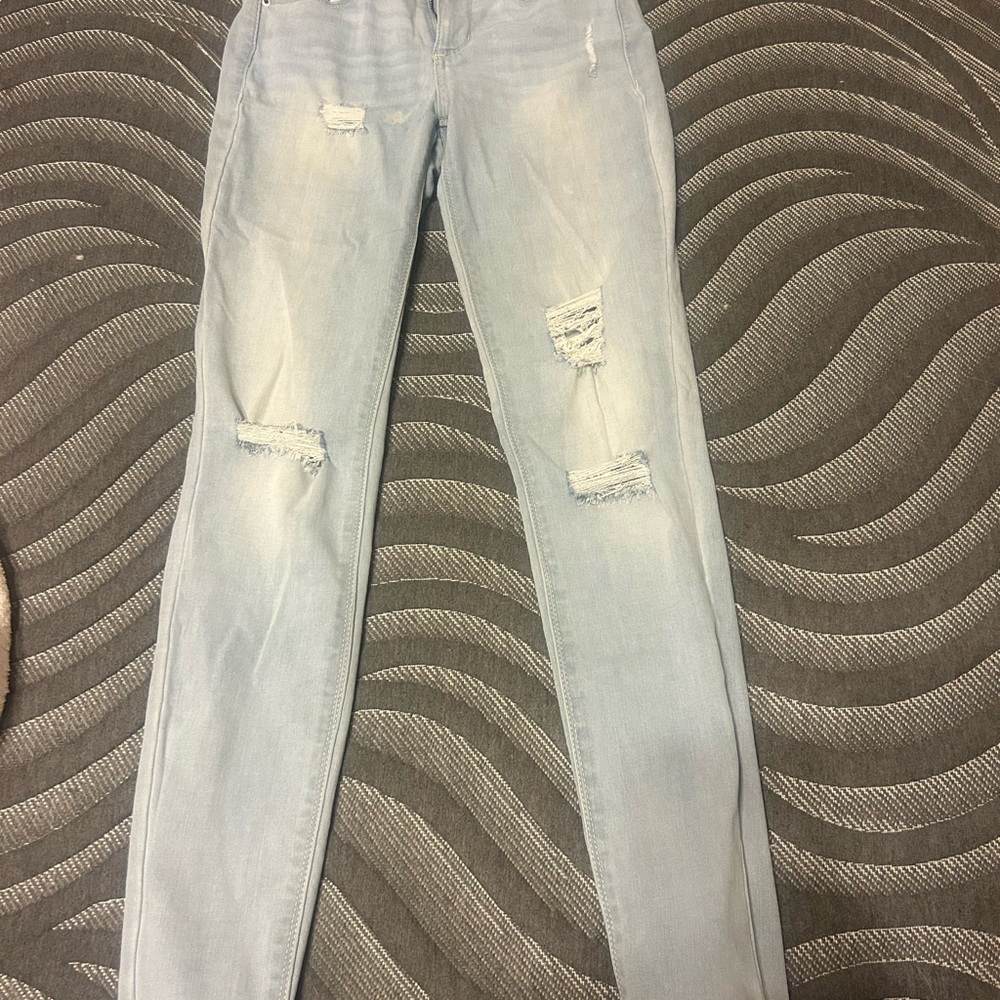 Light Blue Distressed Women Jeans